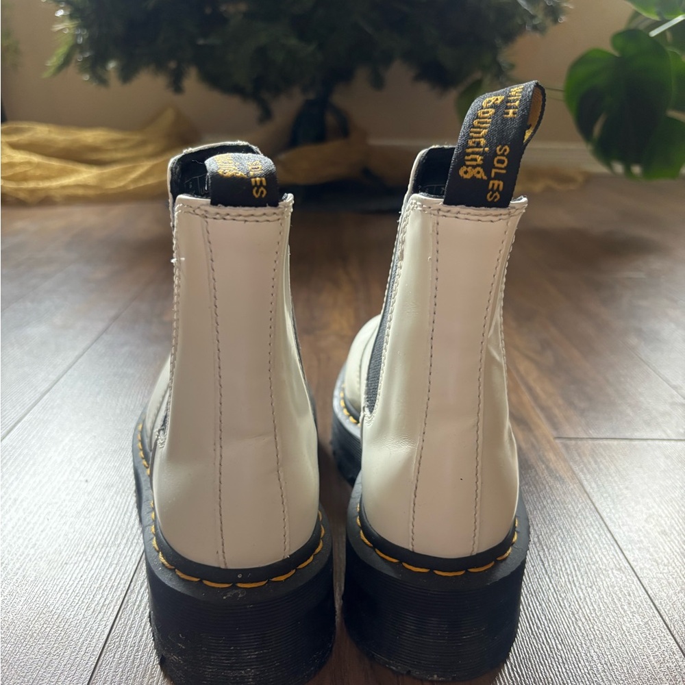 White Doc Marten 2976 Chelsea Boots - Picture 4 of 5